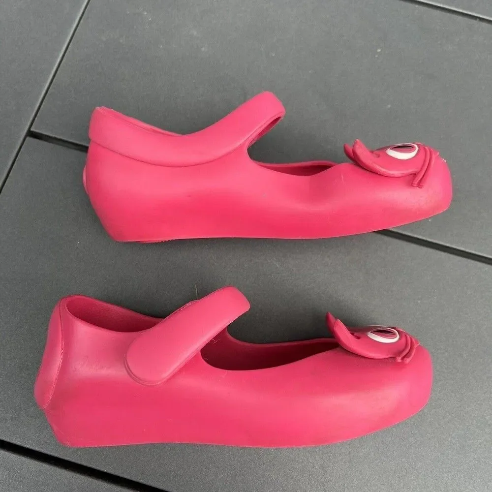 Mini Melissa Ultragirl II Pink Cat Mary Jane Flats Shoes Toddler Girls Size 9